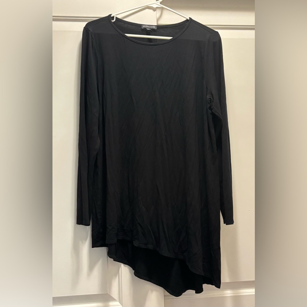 Eileen Fisher long sleeve asymmetrical top, size XL